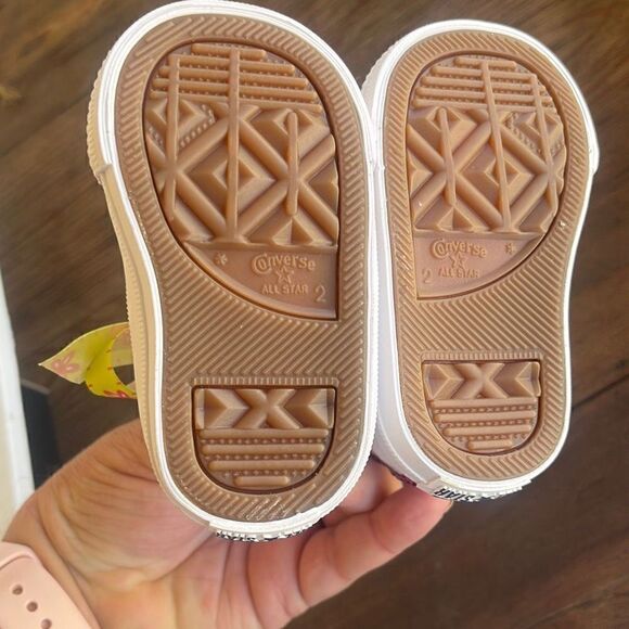 NEW Converse Custom Embellished Crystal All Star Sneakers Shoes Infant Sz 2 - Picture 5 of 6